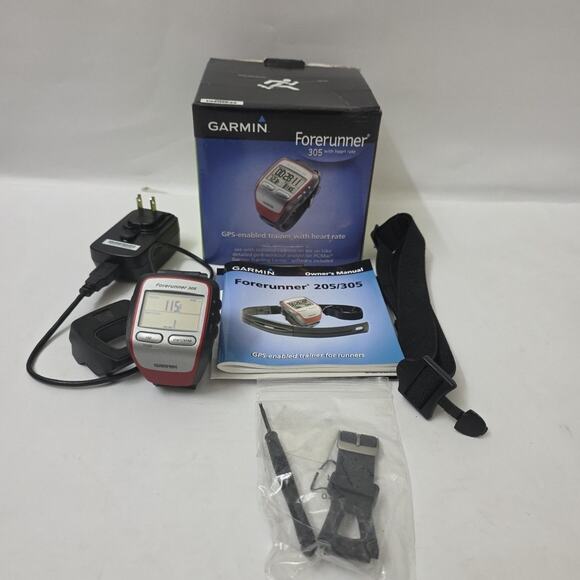 Garmin Forerunner 305 GPS Watch Heart Rate Monitor Charger Box Running Trainer - Picture 2 of 11